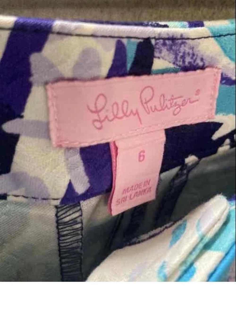 Lily Pulitzer Aqua Blue Swirl Print Pants - Picture 5 of 7